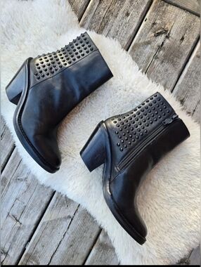 ASH Black Studded Ankle Boots - Women